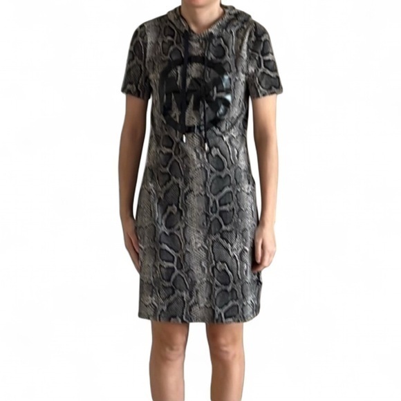 Michael Kors Dresses & Skirts - Michael Kors hooded snakeskin dress, size XS. Grey and black. Knit.